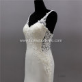Crystal Design Bridal Gown Prom Dress Mermaid crepe Wedding Dresses